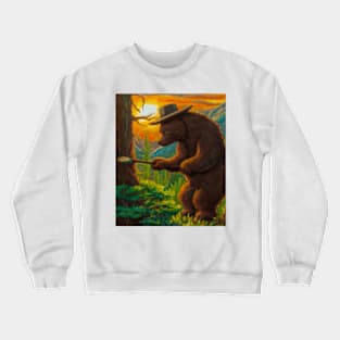 Bear Oil Painting Forest Ranger Crewneck Sweatshirt